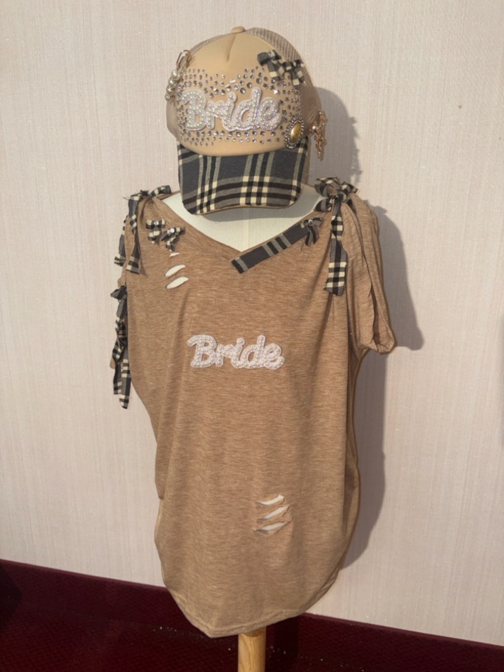 Luxury Bride Set – Neutral Plaid Designer Inspired One of One 🤎